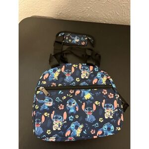 Disney Lilo and Stitch Insulated Lunch Bag Navy Blue Tropical Stitch Print
